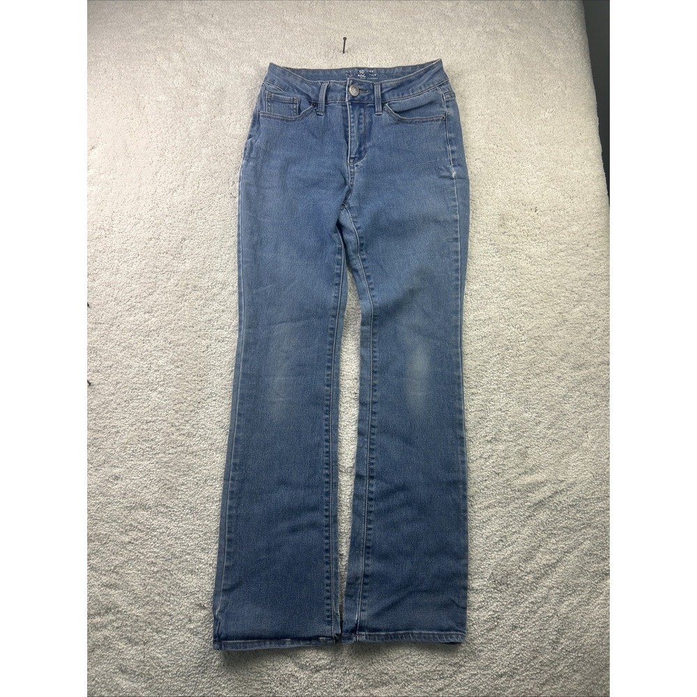 No Boundaries Stretch Bootcut Jeans Women's Junior 7‎ Blue Mid Rise Medium Wash